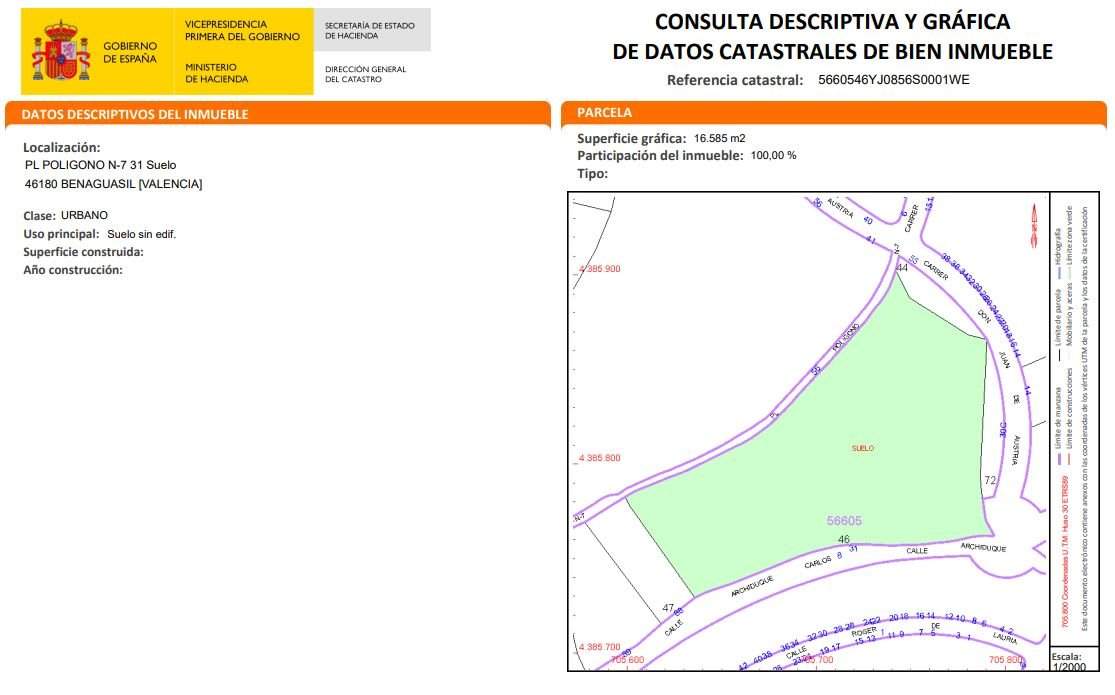 Urbanizable Programado en venta en Avenida Archiduque Carlos Benaguasil Valencia