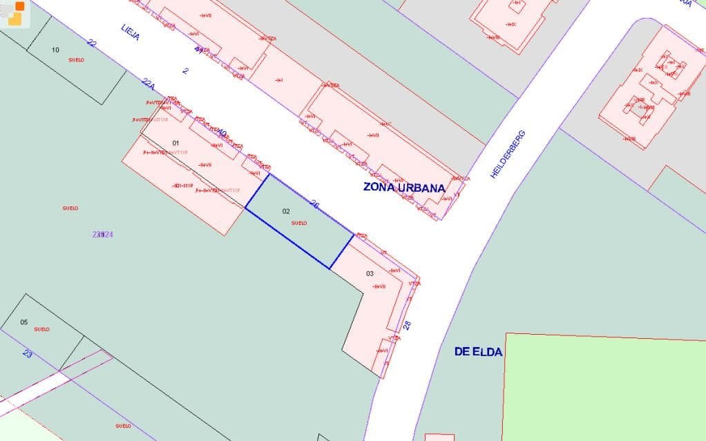 Urbano Solar en venta  en Calle Lieja Elda Alicante