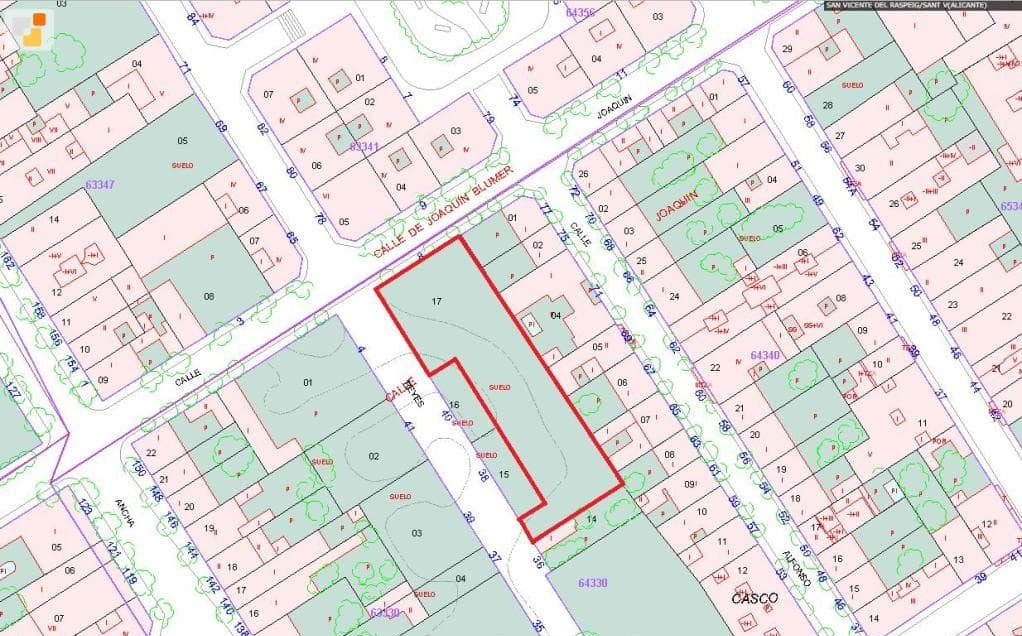 Urbano Solar en venta  en Calle Joaquin Blume San Vicente Del Raspeig Alicante