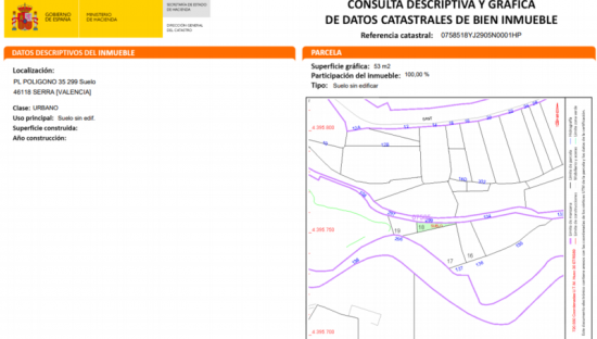 Descubre finca rstica por 22000 con 432m en cpolgono 35 parcelas 297 y 299 Serra