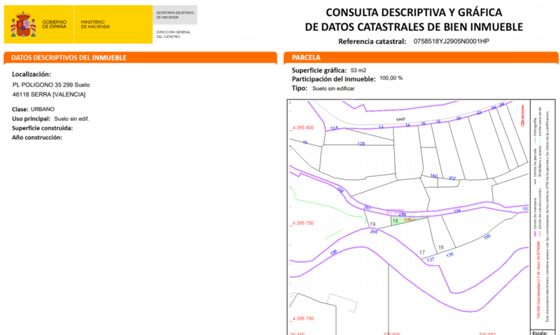 Descubre finca rstica por 22000 con 432m en cpolgono 35 parcelas 297 y 299 Serra