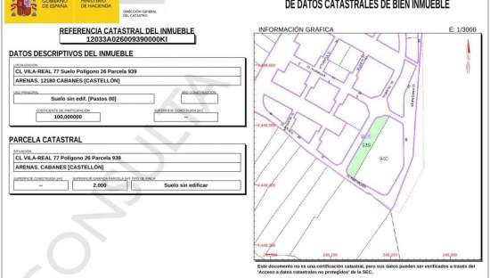 Urbanizable Programado en venta  en Calle Vila-Real, Cabanes, Castellón