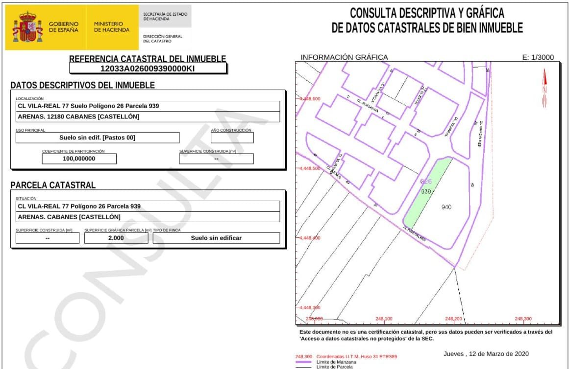 Urbanizable Programado en venta  en Calle Vila-Real, Cabanes, Castellón