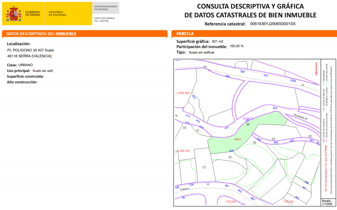 Suelo urbano residencial a la venta en cpoligono 35 parcela Serra por 49000 de 801m
