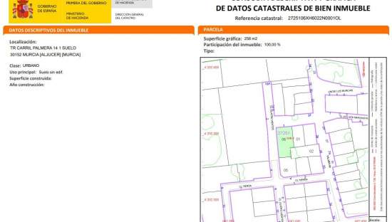 Suelo Urbano No Consolidado en venta en Calle Palmeras Murcia Murcia