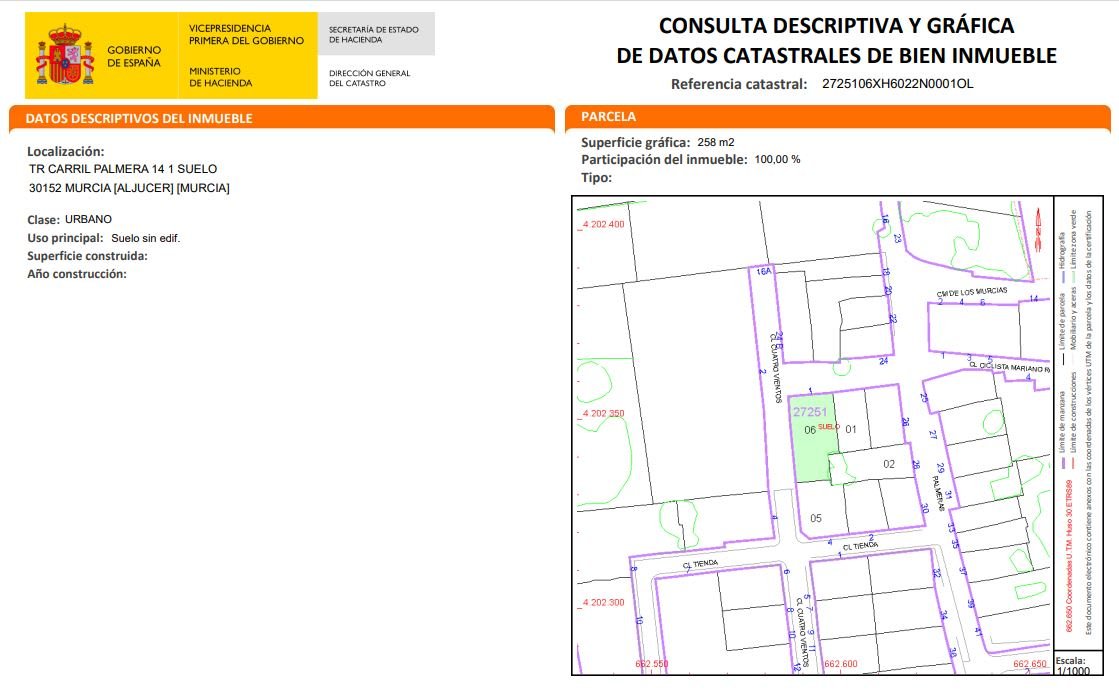 Suelo Urbano No Consolidado en venta en Calle Palmeras Murcia Murcia