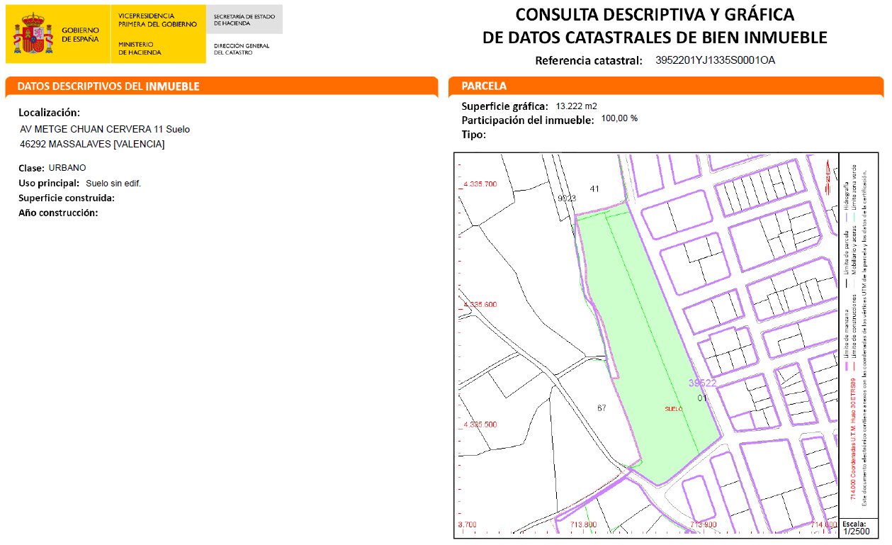 Terreno Urbano en venta en Masalavés, Valencia