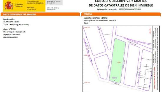 Terreno Urbano en venta en Cabanes, Castellón
