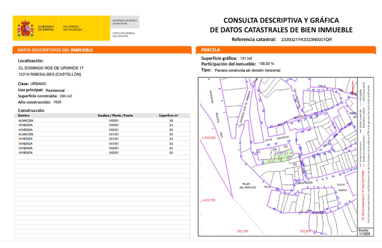 Terreno en venta en Ribesalbes, Castellón