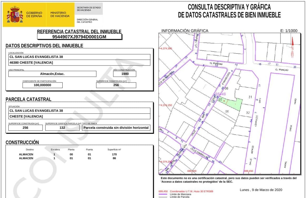 Solar en venta en Calle San Lucas Evangelista Cheste Valencia