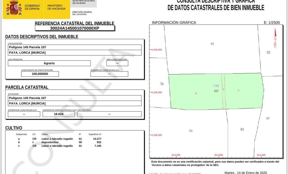 No Urbanizable Rstico en venta  en  Los Abades Lorca Murcia
