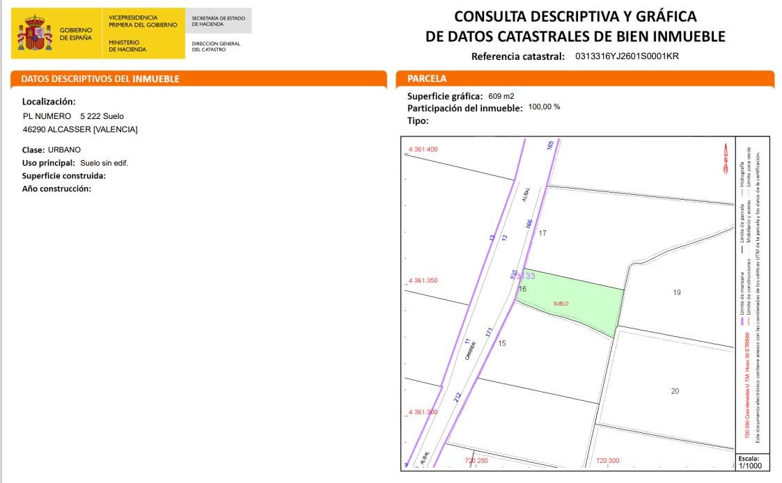 Urbanizable Programado en venta en Calle Albal Alcsser Valencia
