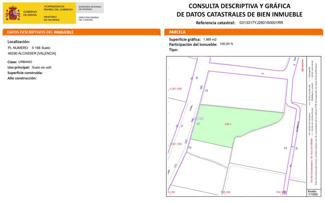 Urbanizable Programado en venta en Calle Albal Alcsser Valencia