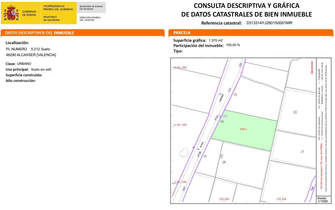 Urbanizable Programado en venta en Calle Albal Alcsser Valencia
