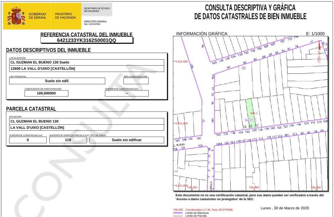 Solar en venta en Calle Guzman El Bueno La Vall Duix Castelln