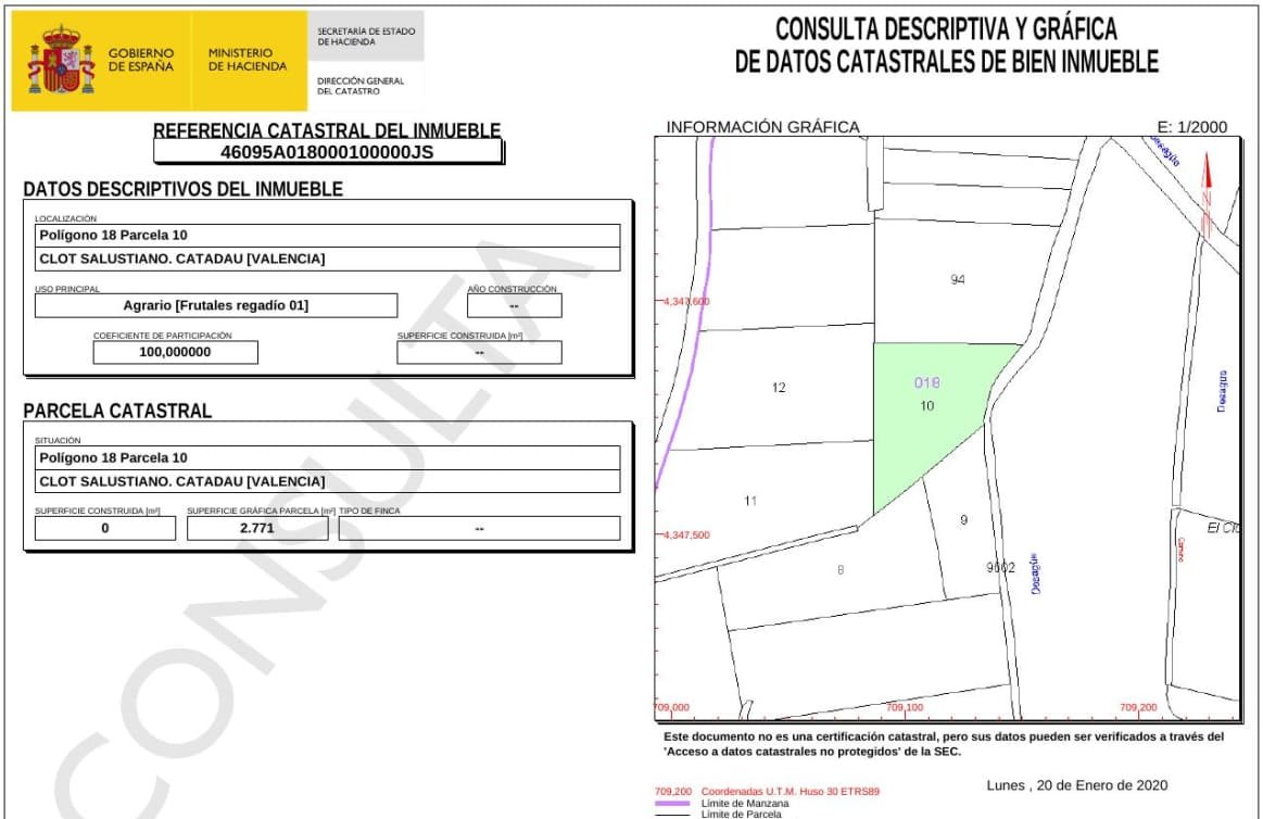 No Urbanizable Rstico en venta  en  Botet Catadau Valencia