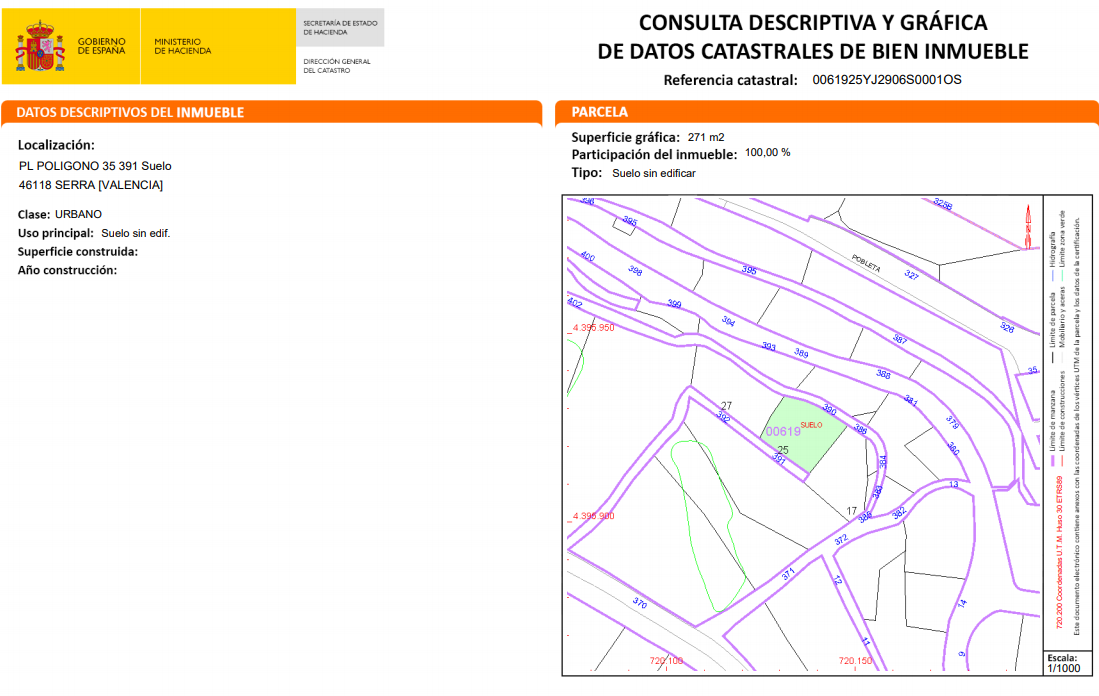 Descubre finca rstica en cpoligono 35 parcelas 385 386 391 Serra por 26000 de 336m